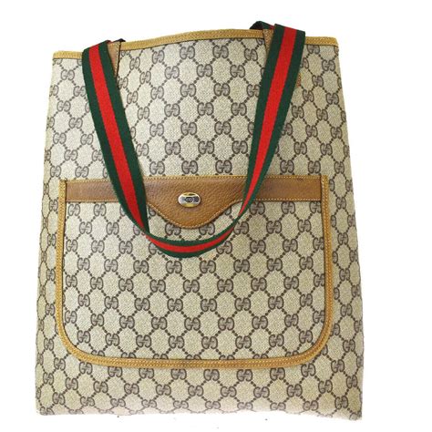 authentic gucci gg pattern canvas leather brown shoulder bag gs14118l|gucci emblem backpack.